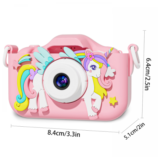 RIVGOT Kids Camera, 20MP Digital Camera for Age 3-5, Toddler Camera with HD IPS Screen, Time-Lapse, Games, USB Rechargeable, Pink