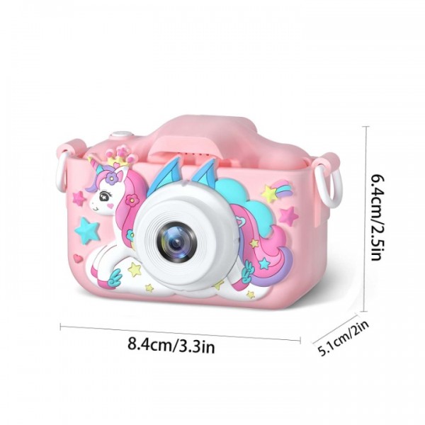 RIVGOT Kids Camera, Toy Camera for Kids Aged 3 4 5 6 7 8 9 10 11 12, 1080P HD Toddler Digital Video Camera, Children's Camera for Boys and Girls, Perfect Christmas & Birthday Gifts - Pink